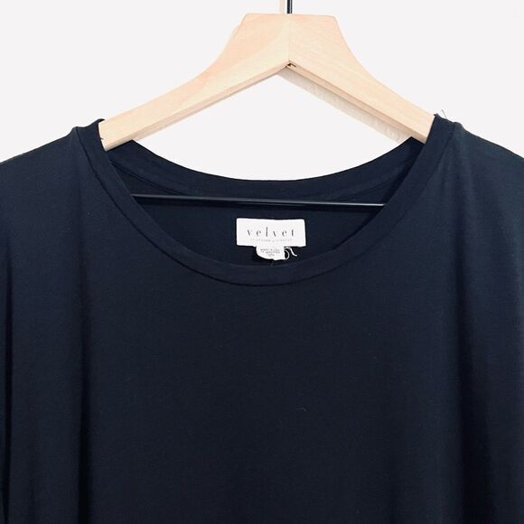 Velvet by Graham & Spencer's Sibel Cotton Contrast Ruffle Dress Black Size M - Picture 4 of 12